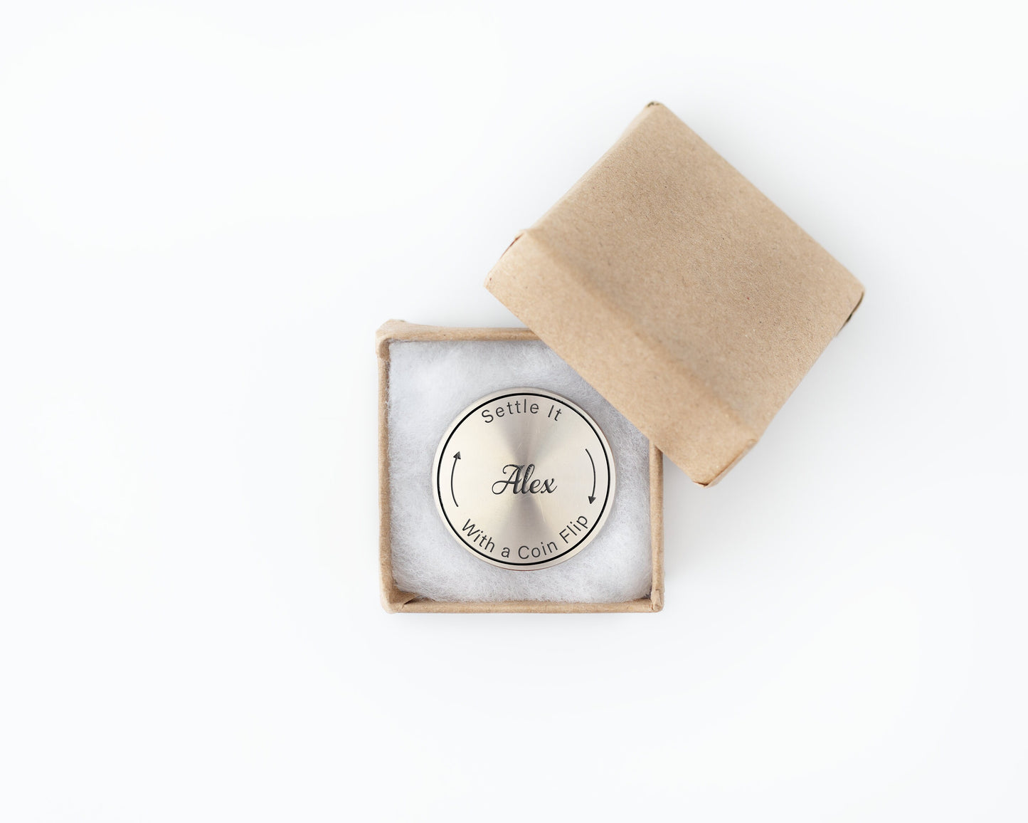 Custom Couples Decision Coin – Engraved Stainless Steel Gift