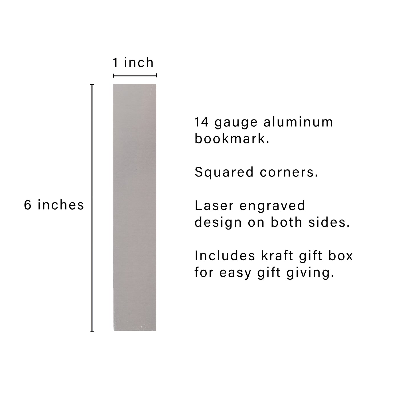 Aluminum Monogram Bookmark featuring mountains, trees, and stars design