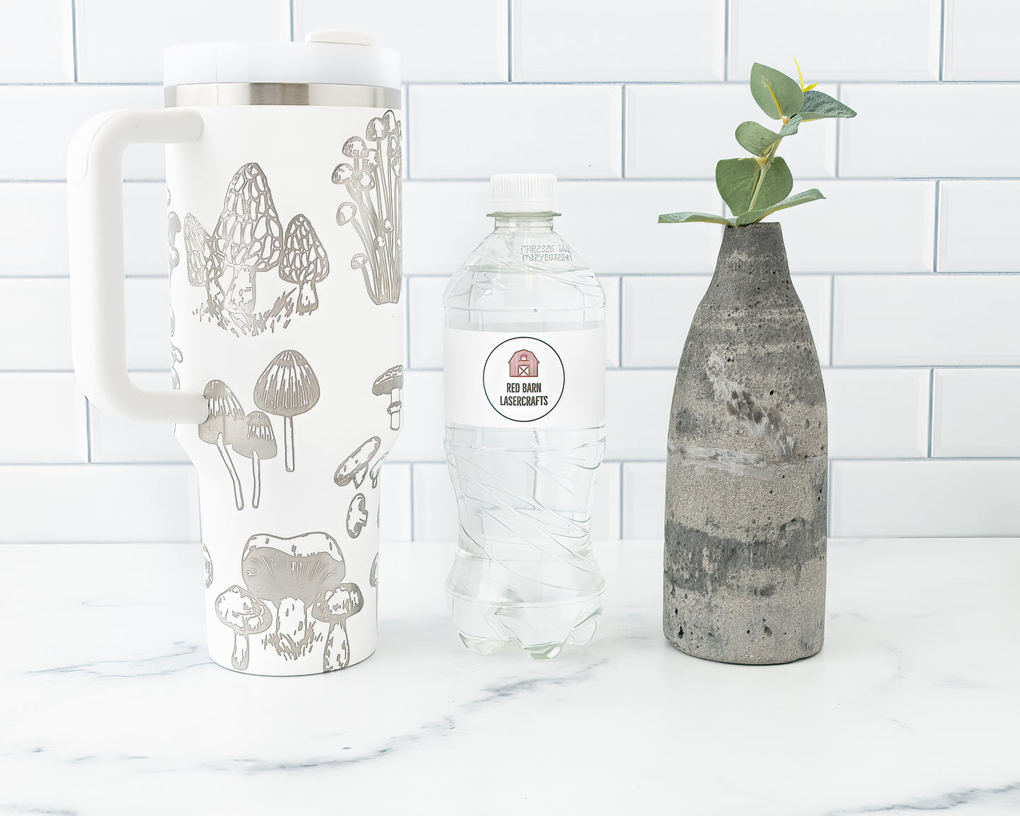 40oz Stanley Tumbler Laser Engraved with Mushroom Design