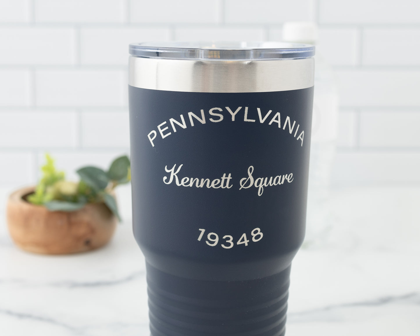 30oz Custom City & Zip Code Tumbler | Personalized Stainless Steel Travel Mug