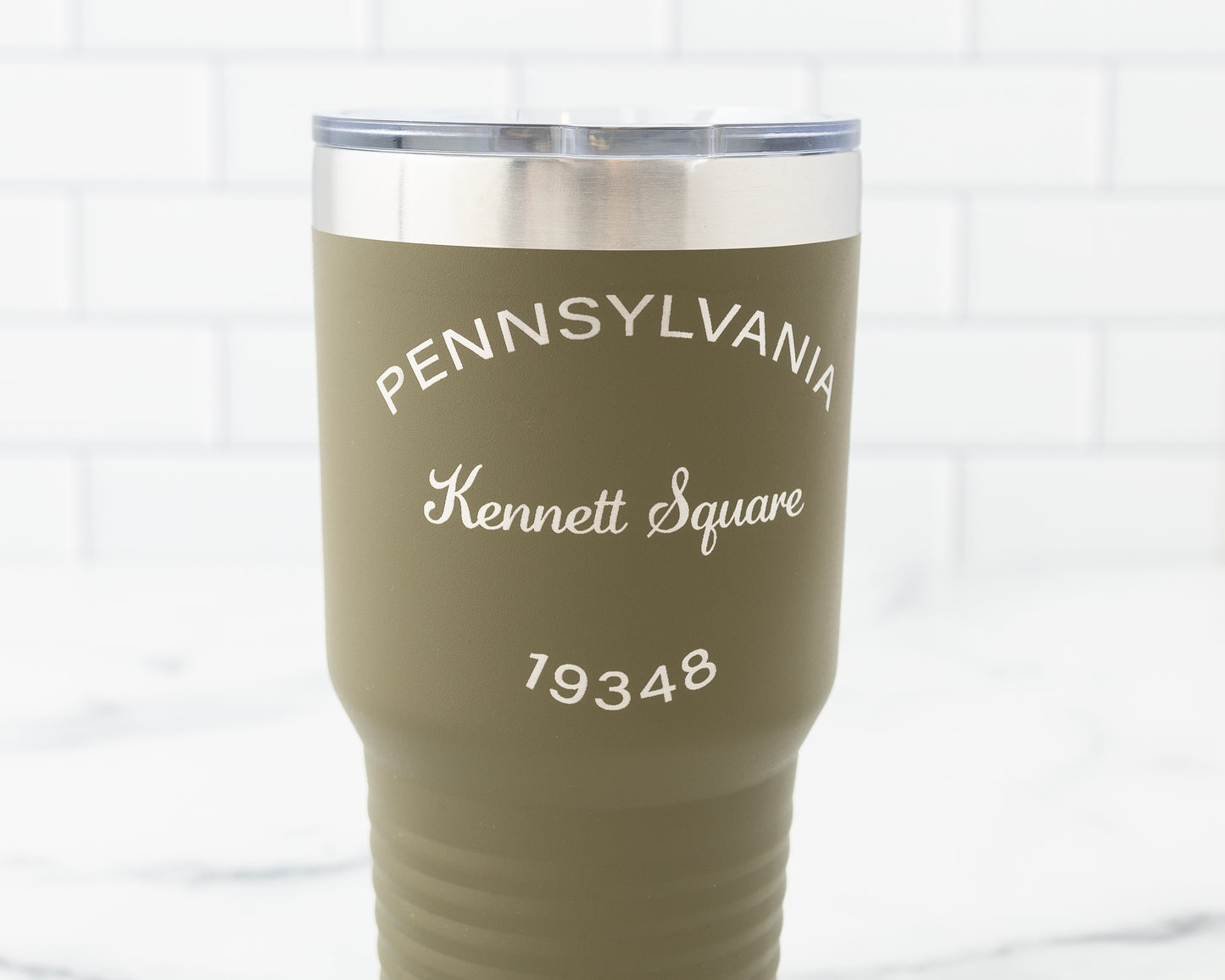 30oz Custom City & Zip Code Tumbler | Personalized Stainless Steel Travel Mug