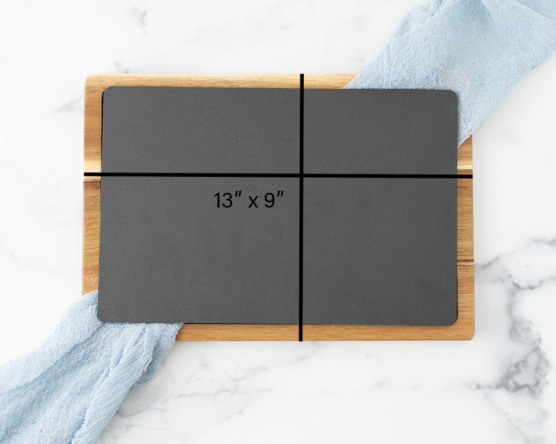 Custom Map Slate & Acacia Wood Serving Board – Personalized City, Lake, or Landmark Engraving