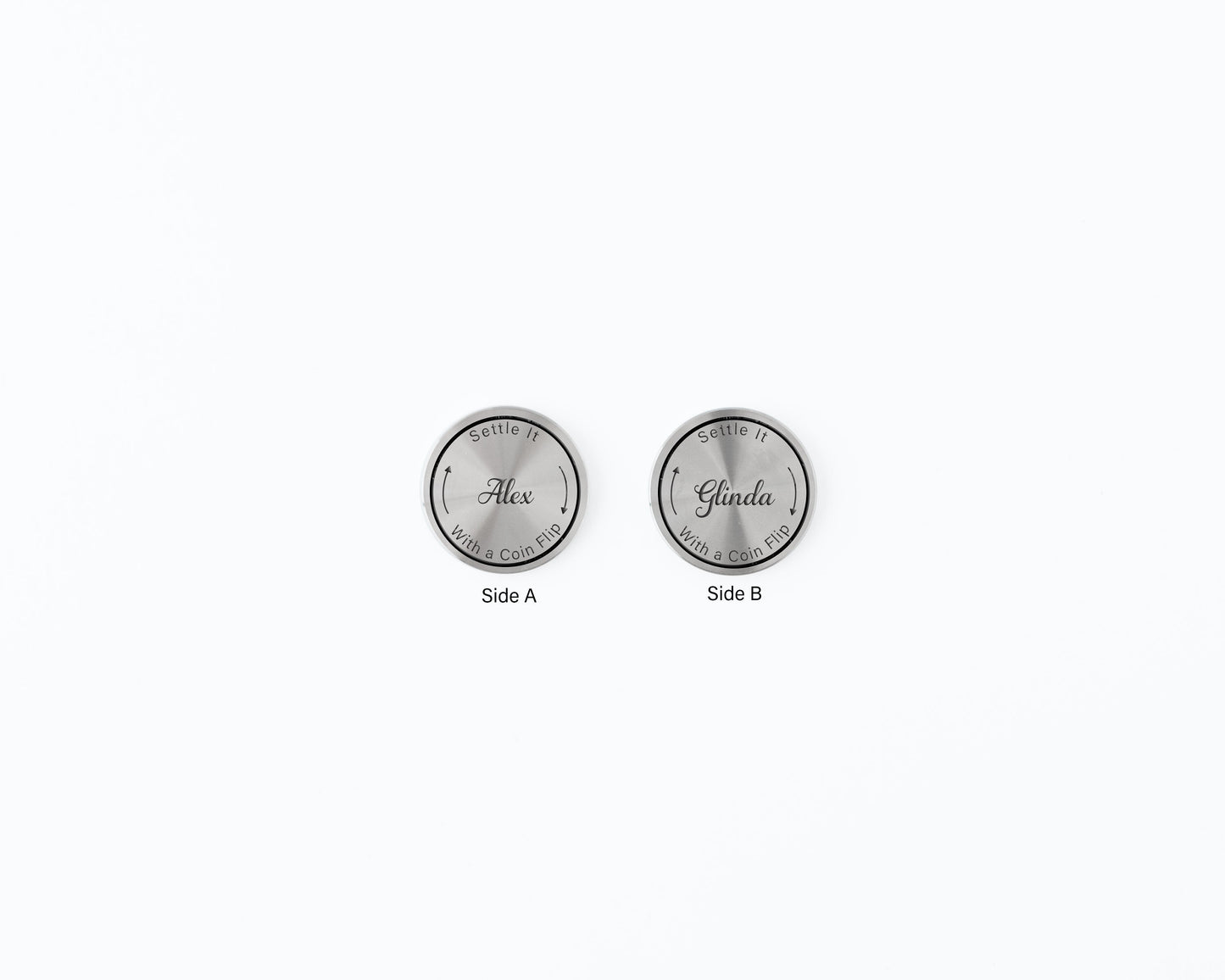 Custom Couples Decision Coin – Engraved Stainless Steel Gift