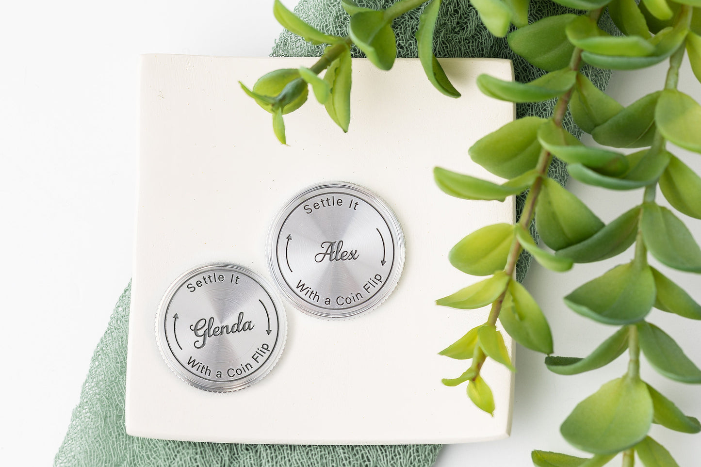 Custom Engraved Decision Coin – Aluminum with Diamond Edges