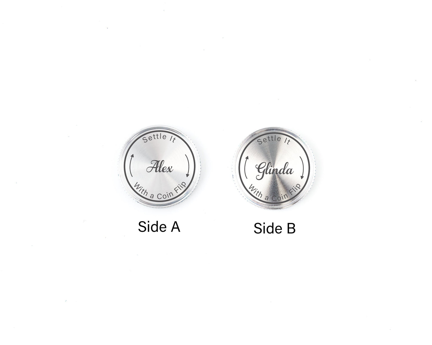 Custom Engraved Decision Coin – Aluminum with Diamond Edges