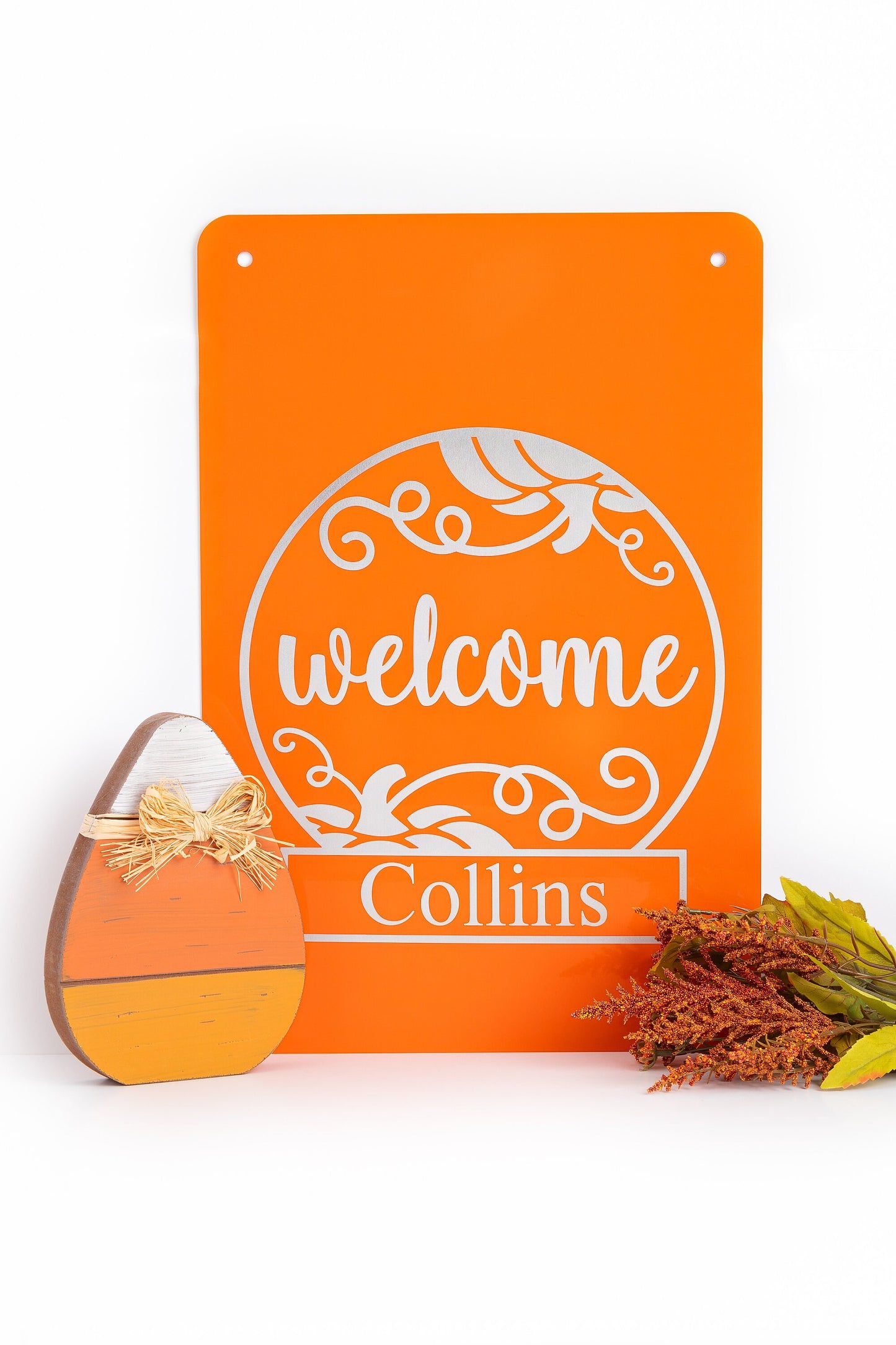 Personalized Metal Fall Garden Sign – Welcome Pumpkin