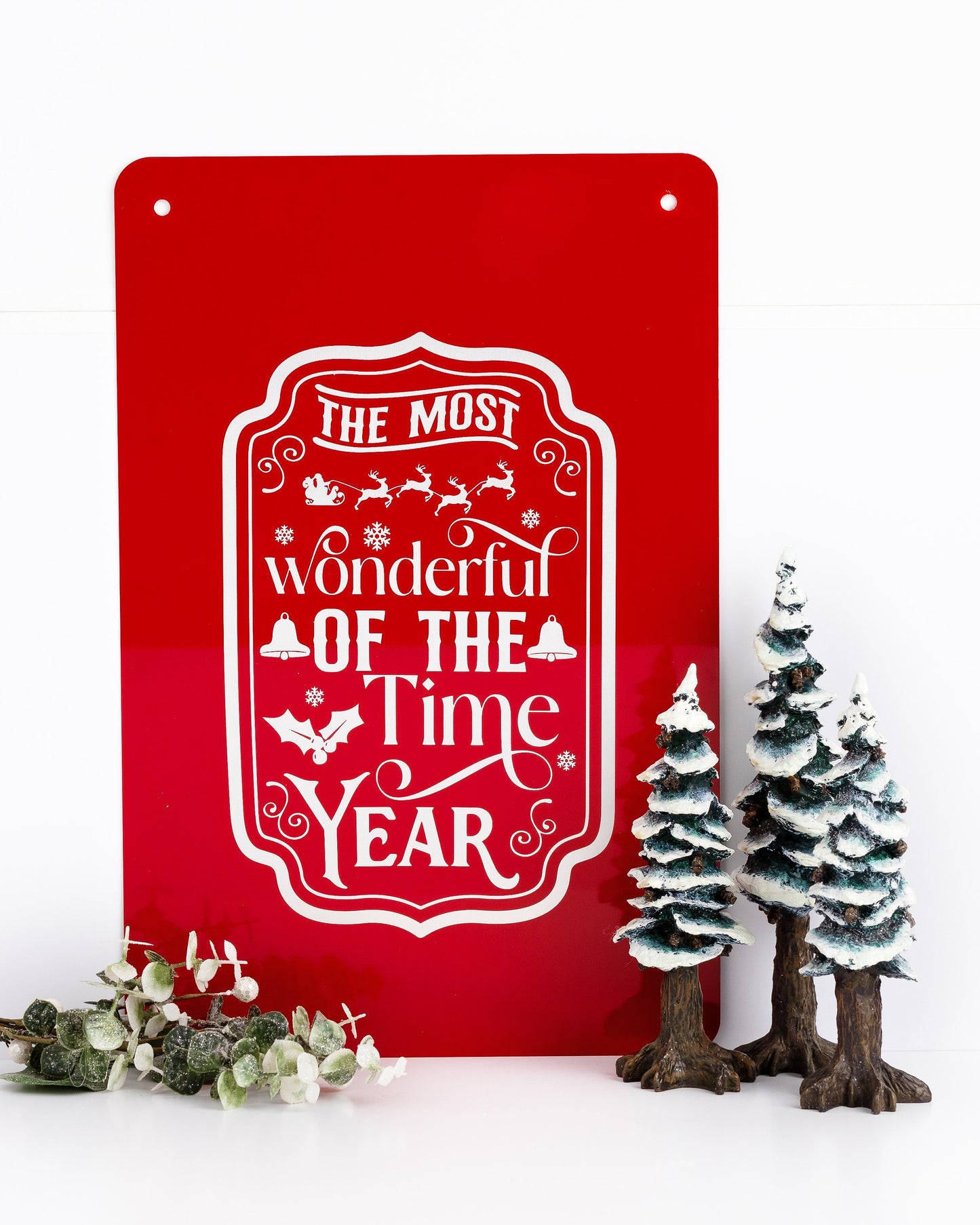Christmas Metal Garden Sign – Engraved with "Most Wonderful Time of the Year"