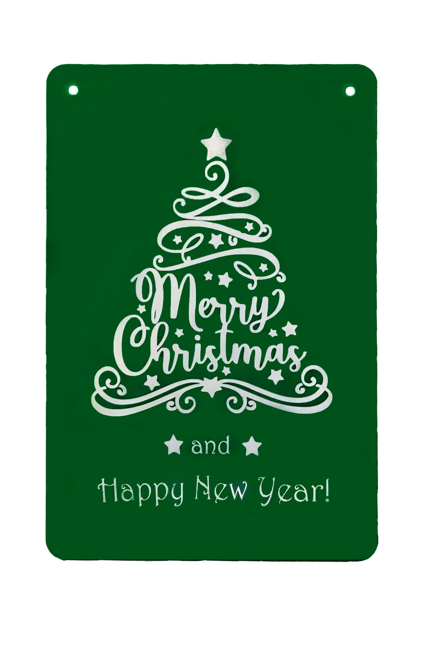 Metal Christmas Garden Sign – "Merry Christmas & Happy New Year" Yard Flag