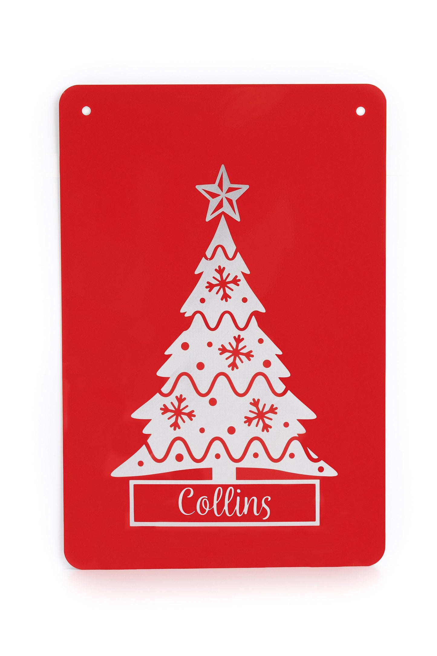 Personalized Metal Garden Sign – Engraved Christmas Tree Yard Flag