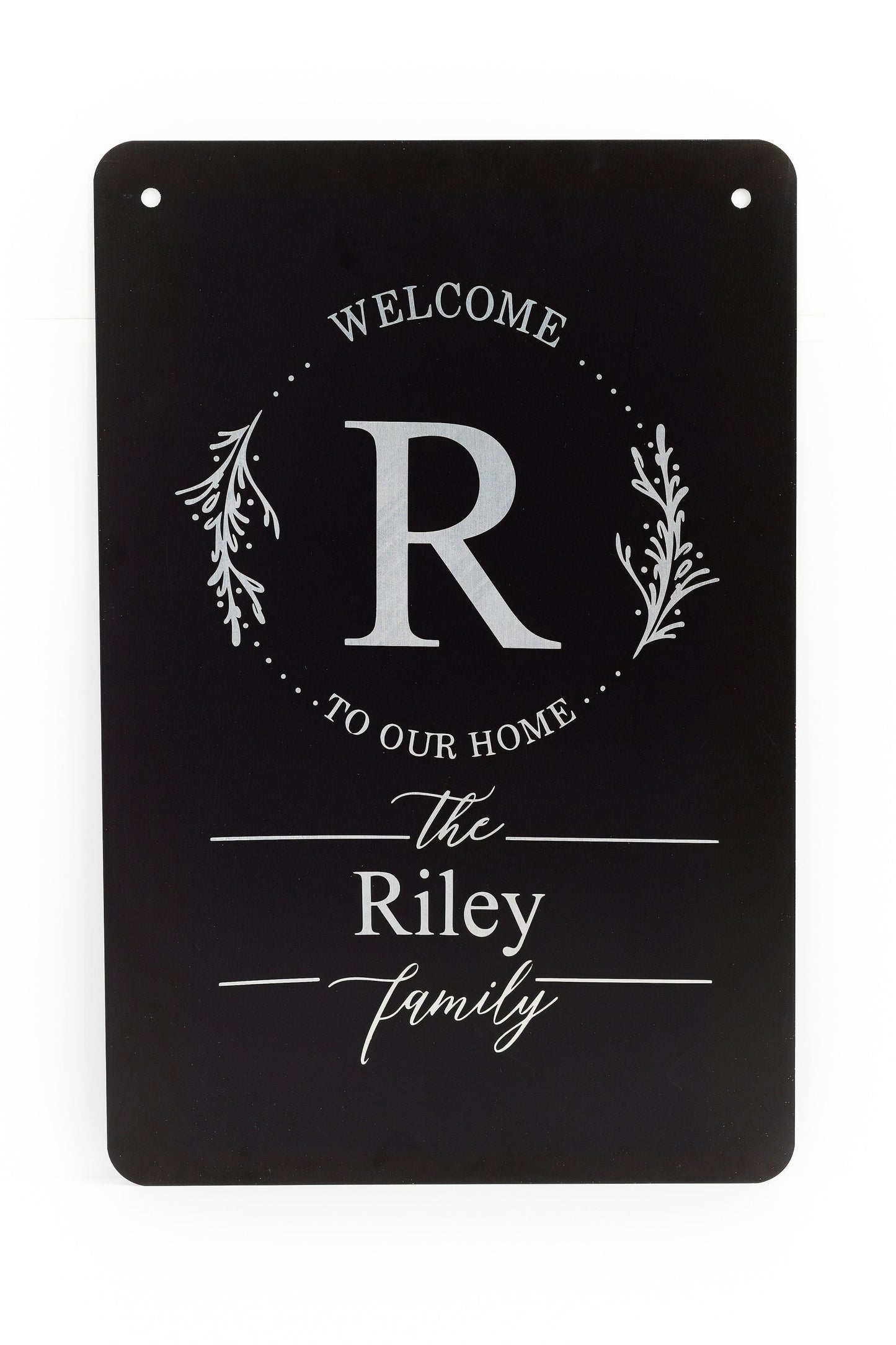 Personalized Metal Garden Sign – Family Monogram “Welcome to Our Home” Yard Flag