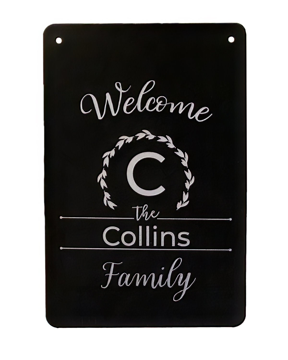 Personalized Metal Garden Sign – Family Monogram "Welcome" Yard Flag