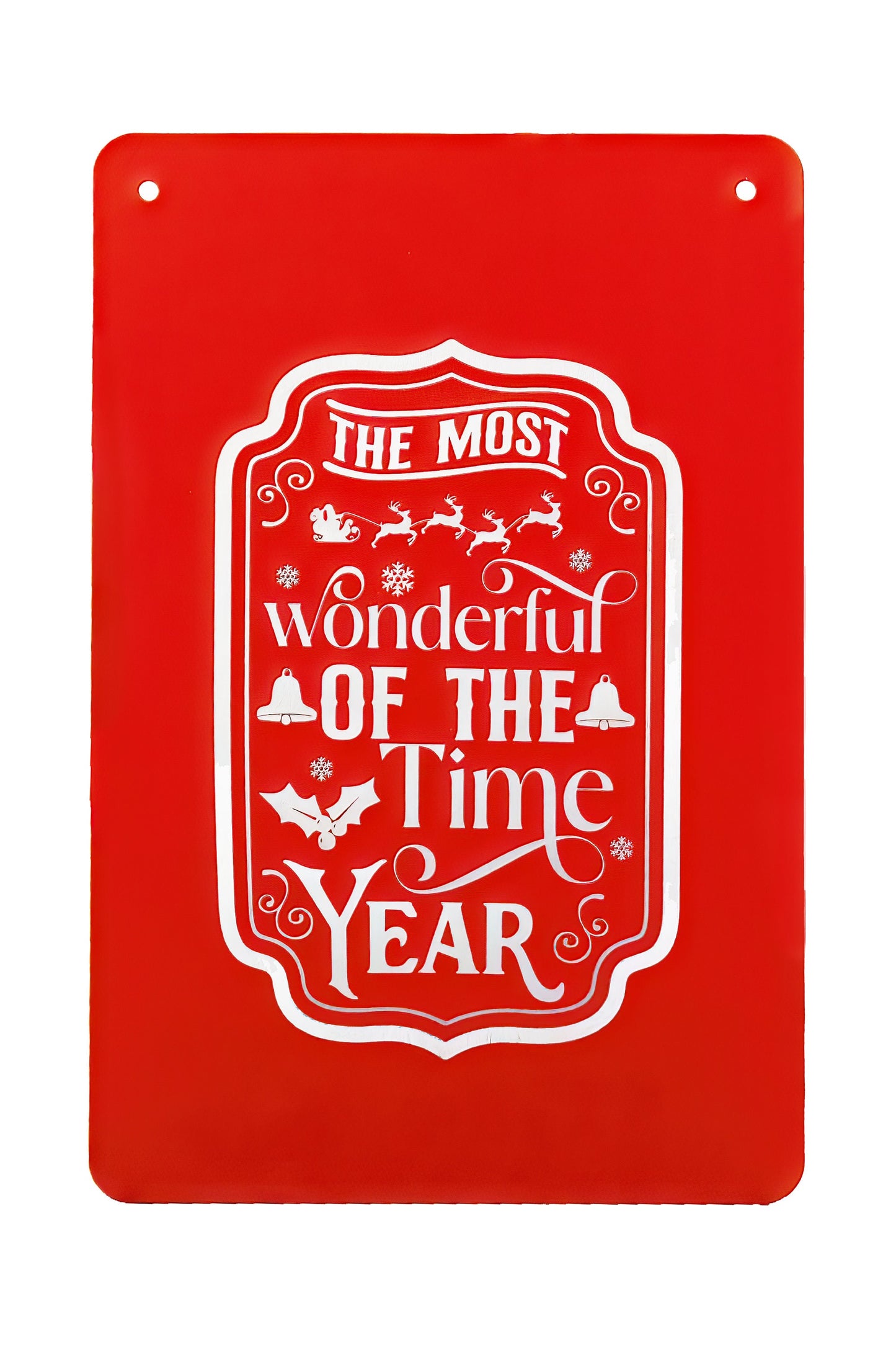 Christmas Metal Garden Sign – Engraved with "Most Wonderful Time of the Year"