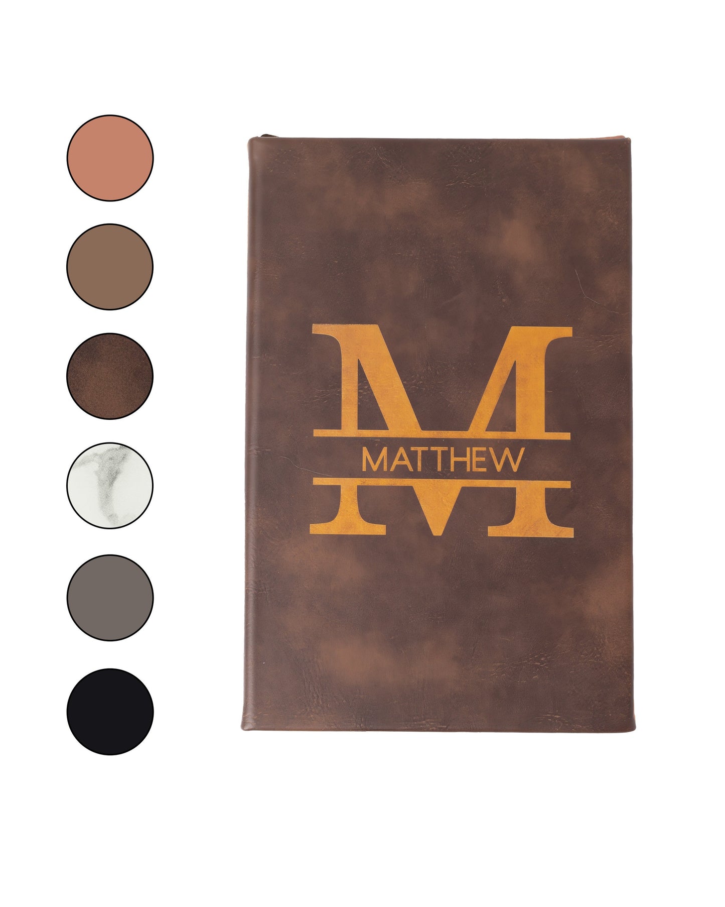 Custom Monogram Notebook – Personalized Leatherette Journal