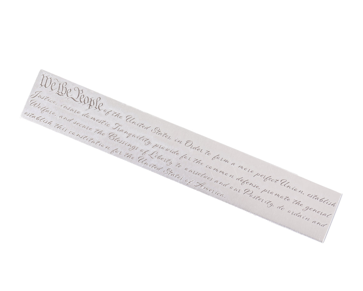 Patriotic Metal Bookmark with Monogram, Flag & Constitution