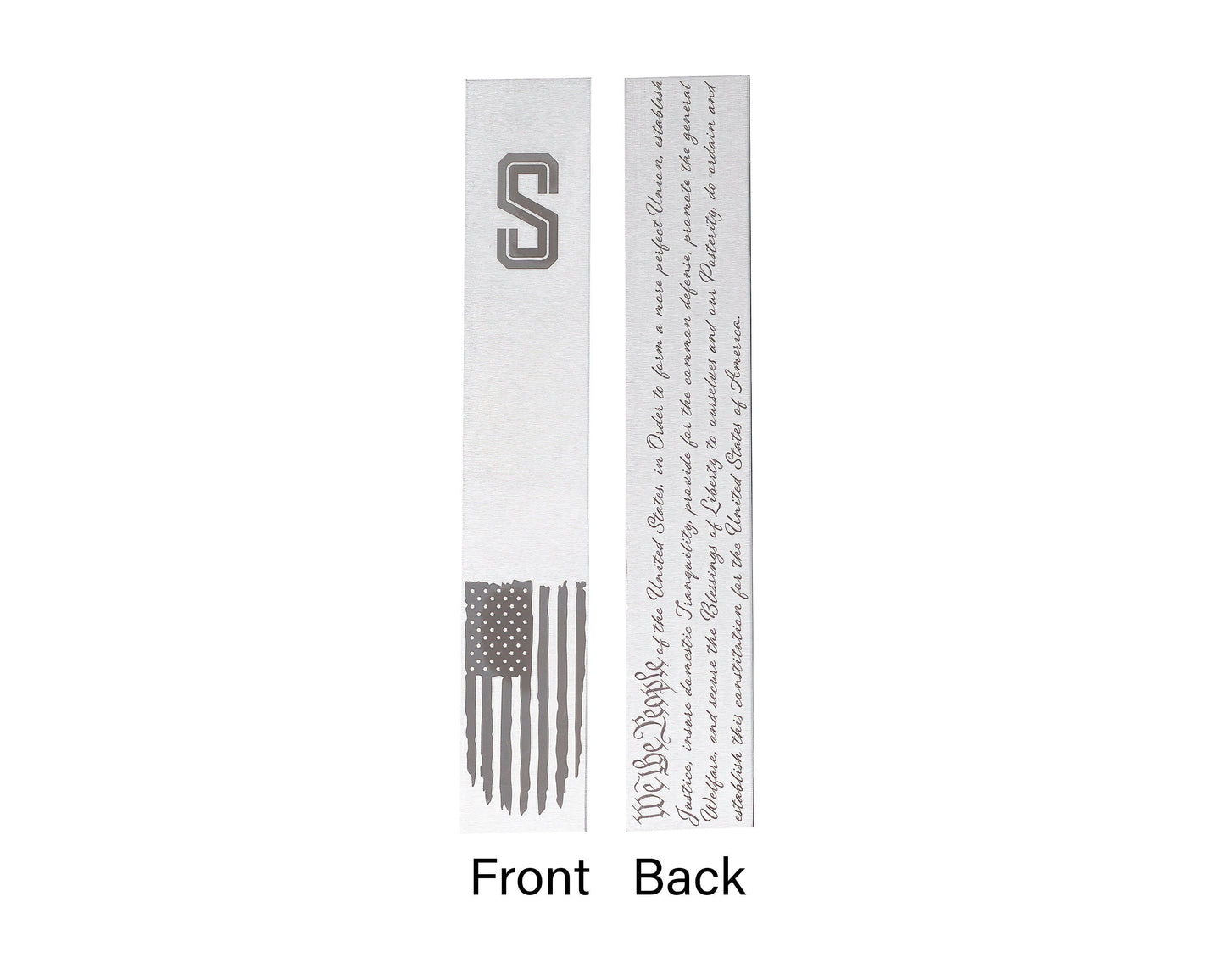 Patriotic Metal Bookmark with Monogram, Flag & Constitution