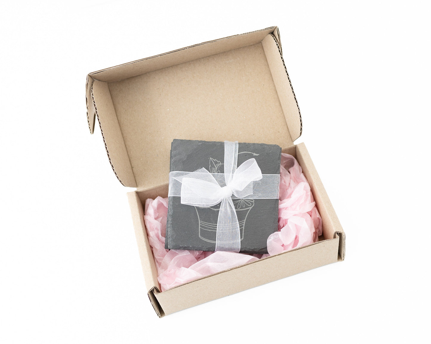 Cherry Cupcake Slate Coasters – Engraved Set of 4 for Bakers