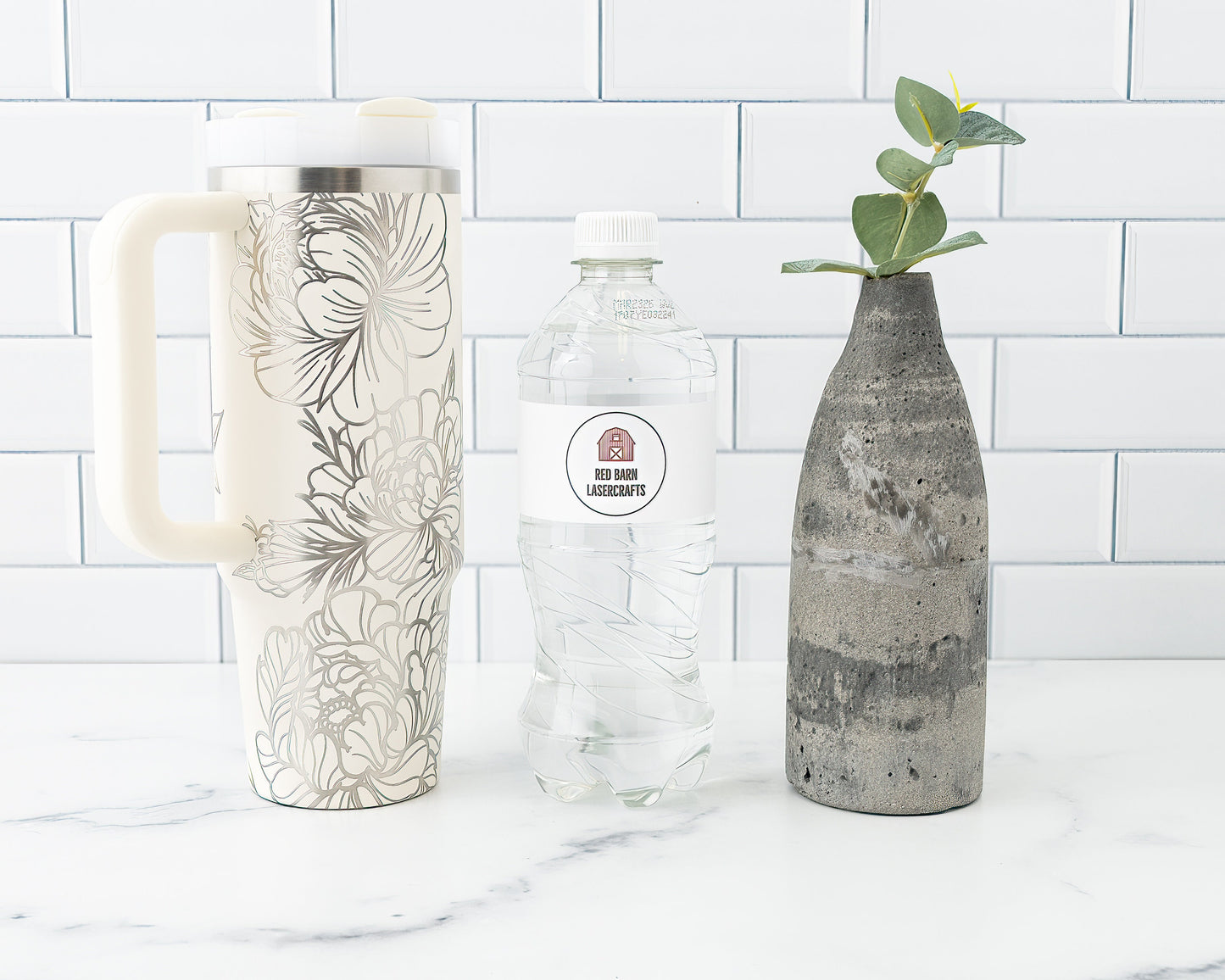 30oz Stanley Tumbler – Laser Engraved with Peony Flower Wrap | Floral Quencher Gift for Garden Enthusiasts