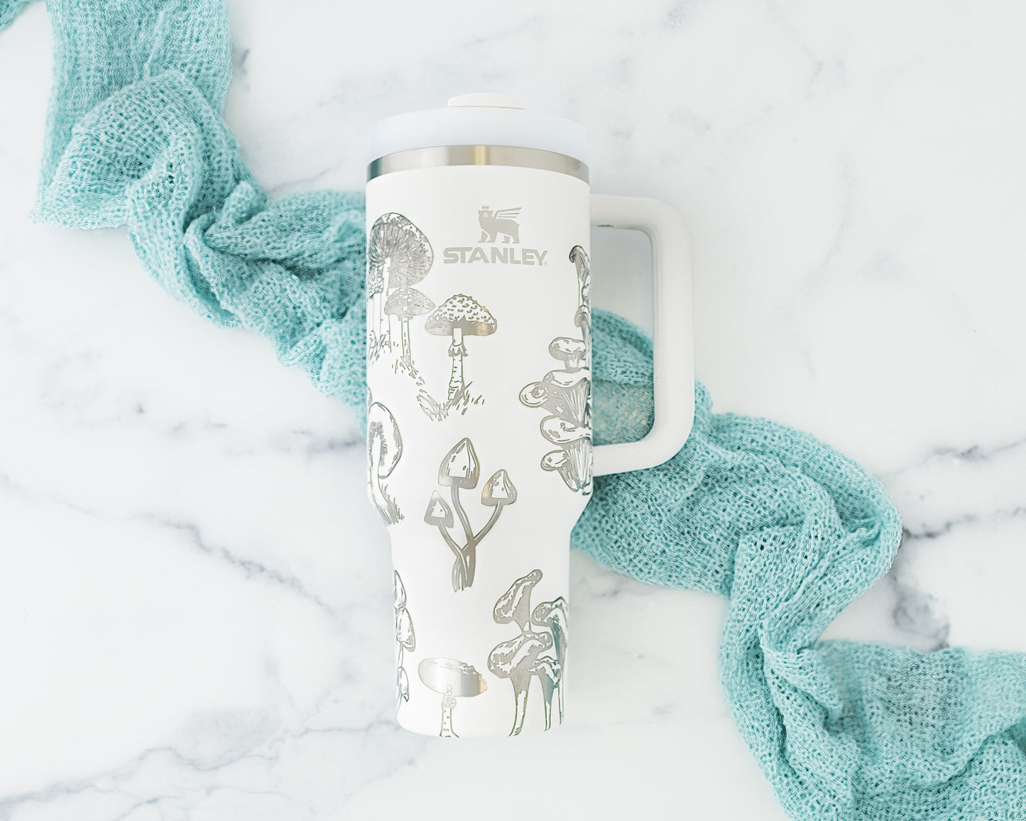 30oz Stanley Tumbler – Laser Engraved with Mushroom Wrap | Nature Lover Gift
