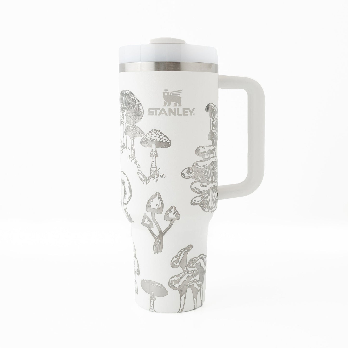 40oz Stanley Tumbler Laser Engraved with Mushroom Design