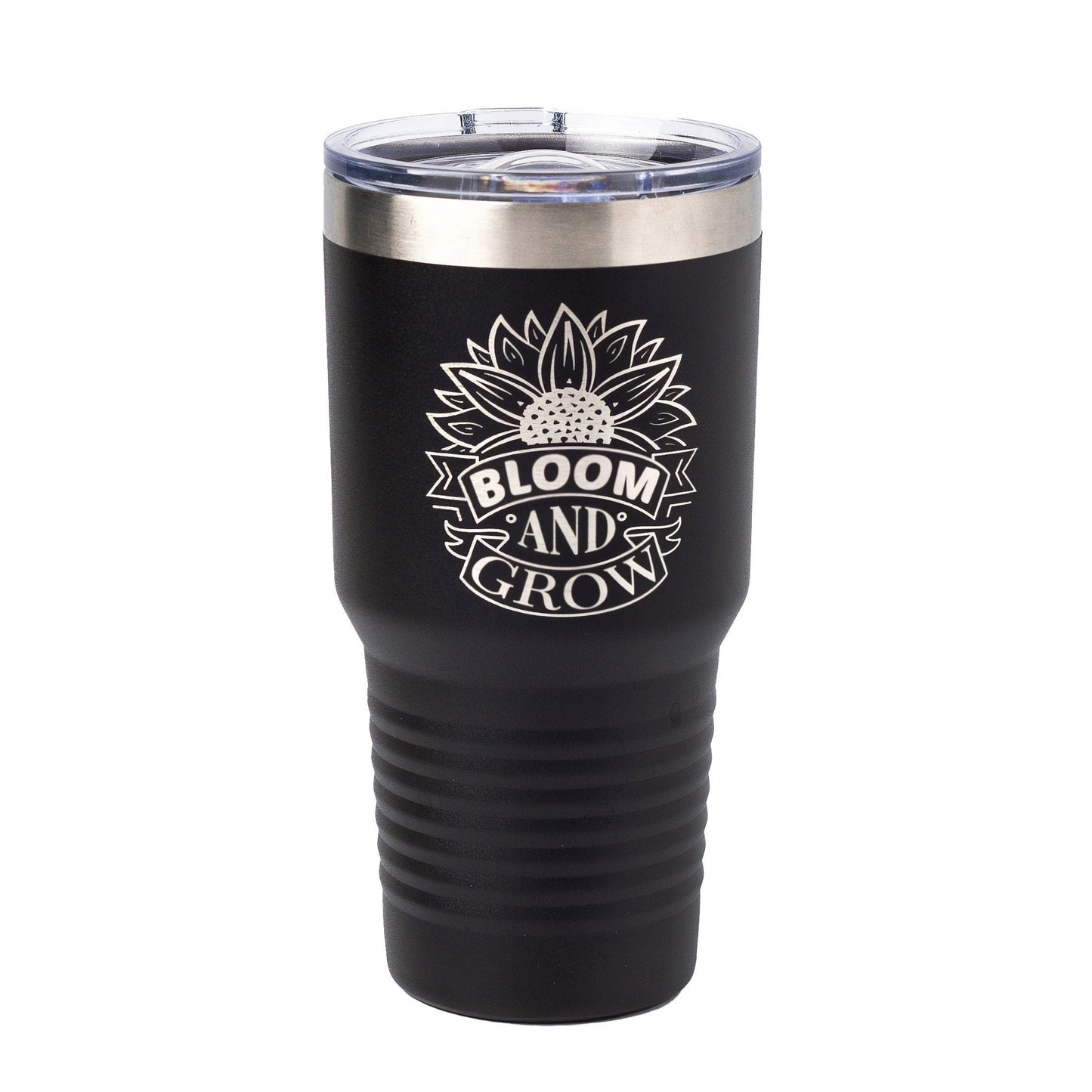 30oz Tumbler Engraved with Bloom and Grow | Polar Camel Travel Mug for Gardeners & Flower Lovers