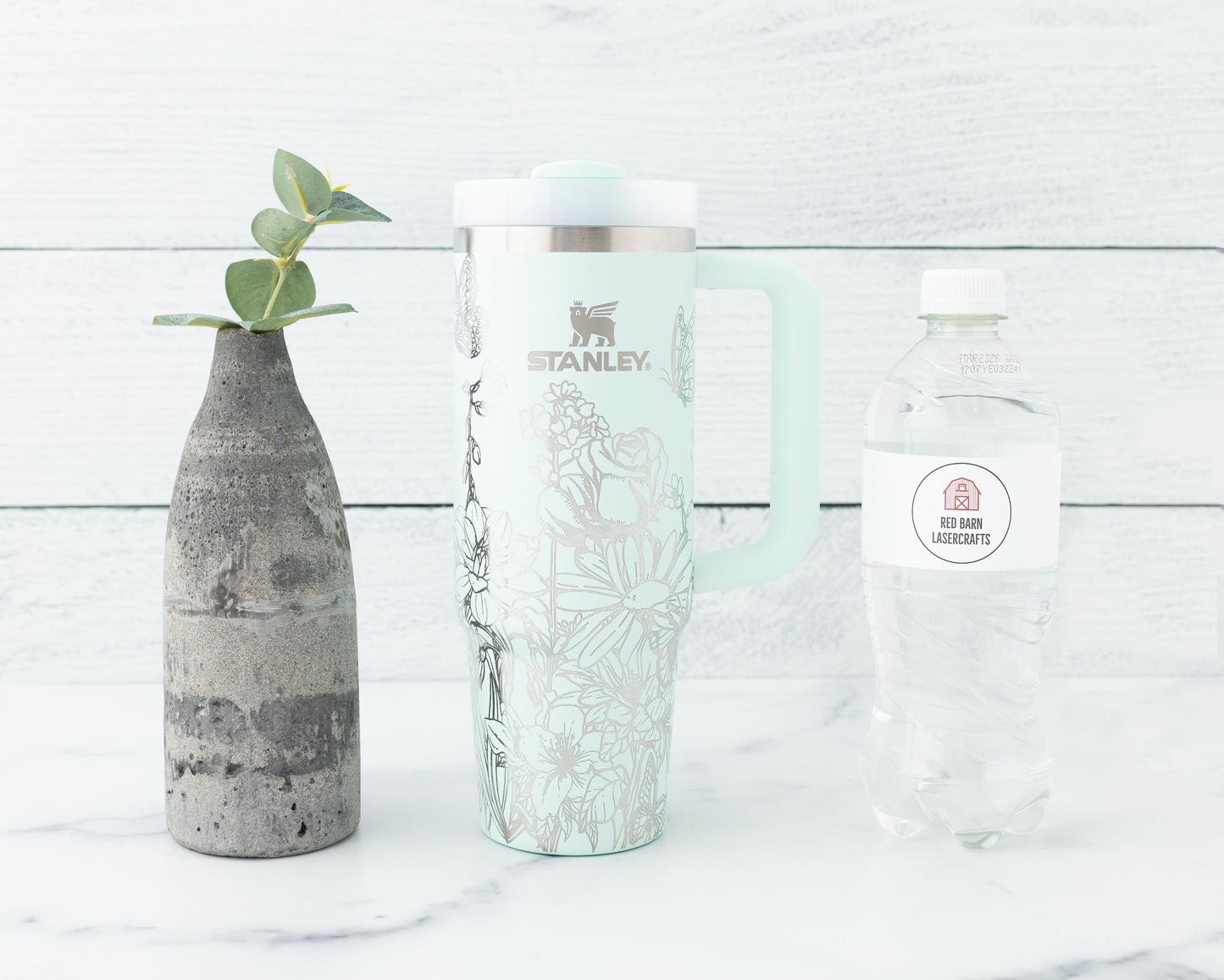 30oz Stanley Tumbler – Laser Engraved with Flowers & Butterflies | Nature Lover or Gardener Gift