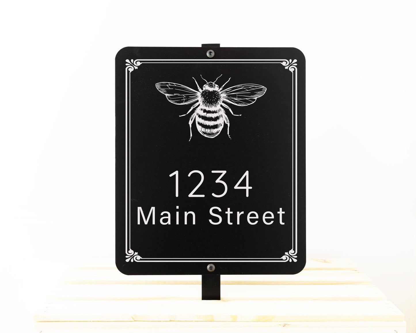 Custom Bumble Bee House Number Yard Sign with Stake