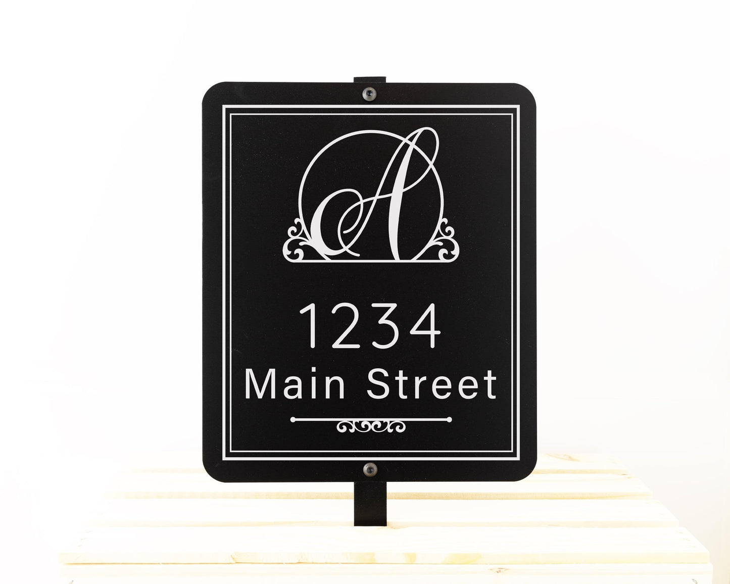 Custom Metal Address Sign with Monogram