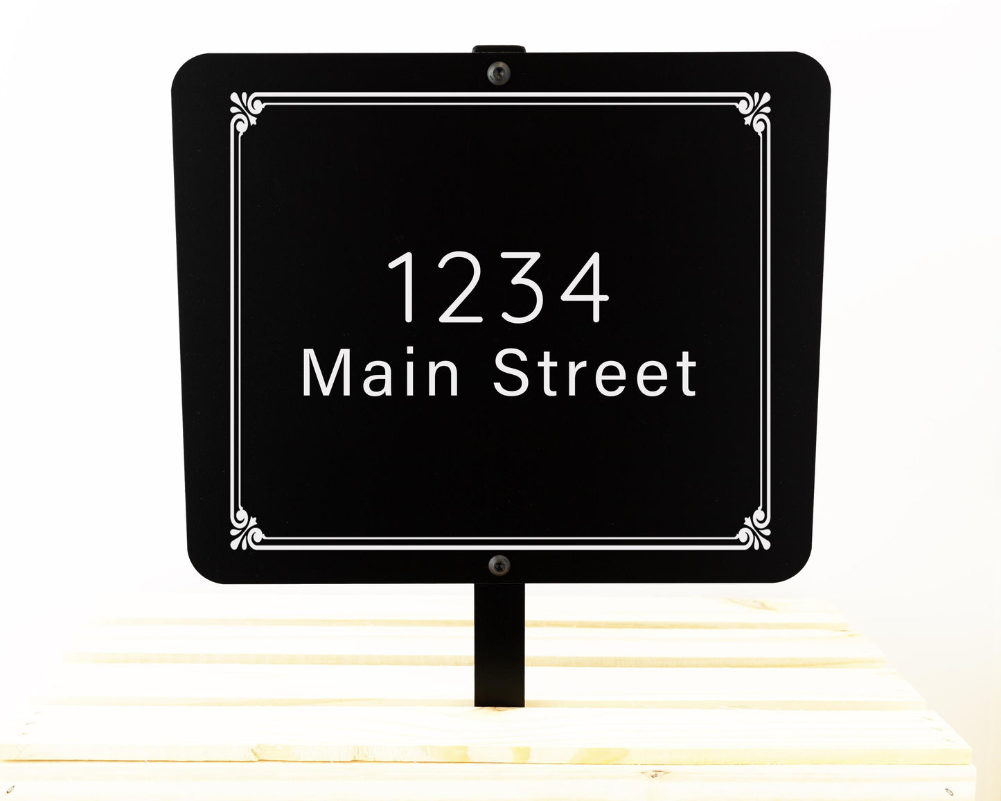 Custom Metal Address Sign with Stake