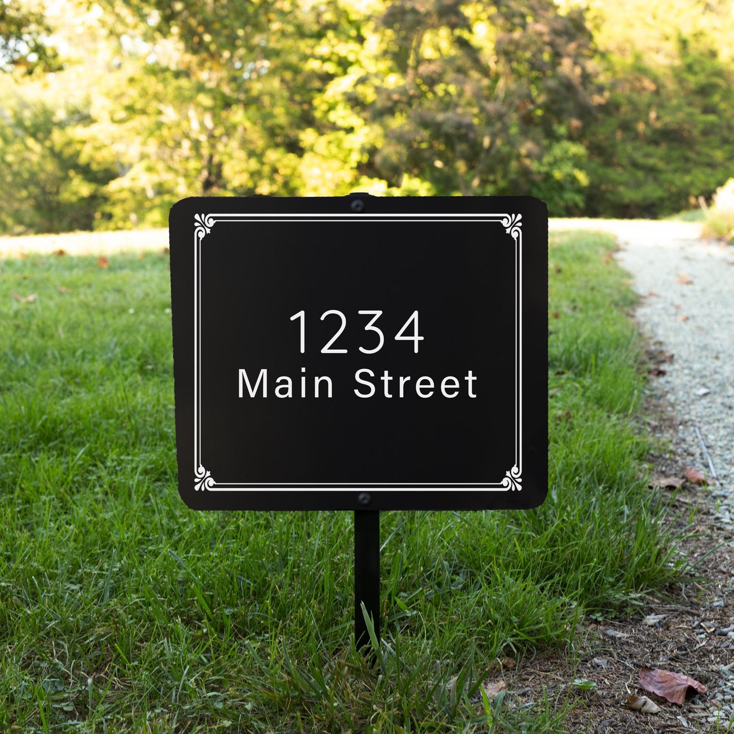 Custom Metal Address Sign with Stake
