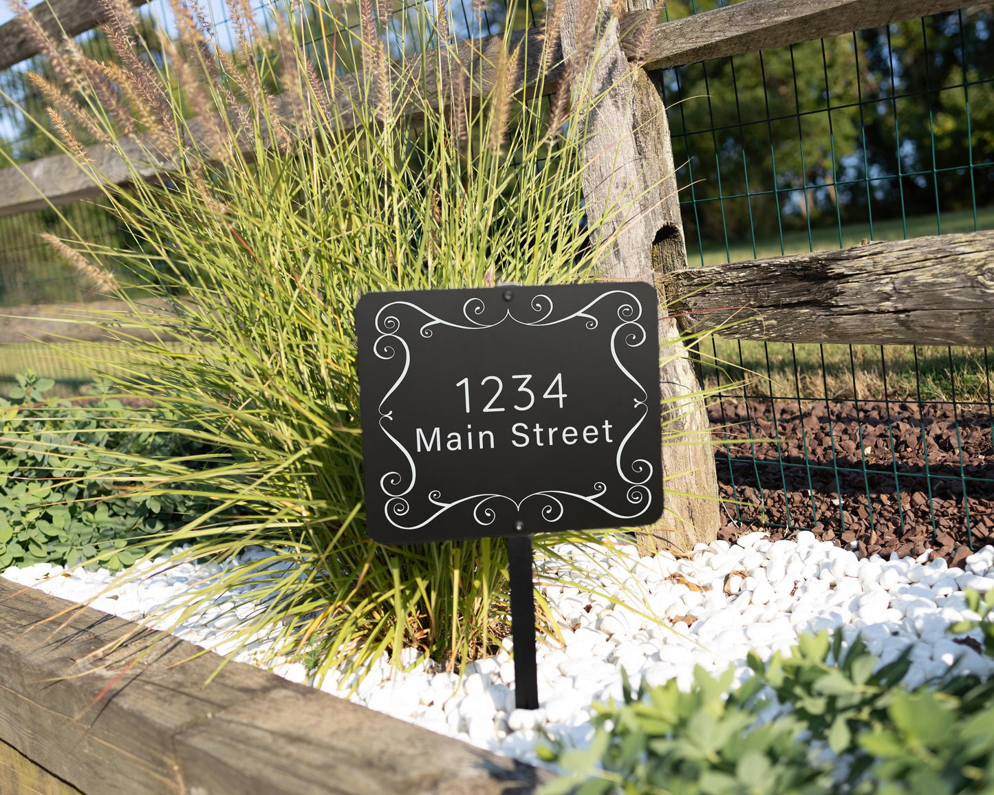 Personalized Black Aluminum Yard Sign with Stake
