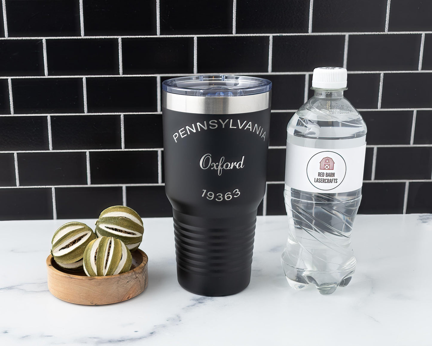 30oz Custom City & Zip Code Tumbler | Personalized Stainless Steel Travel Mug