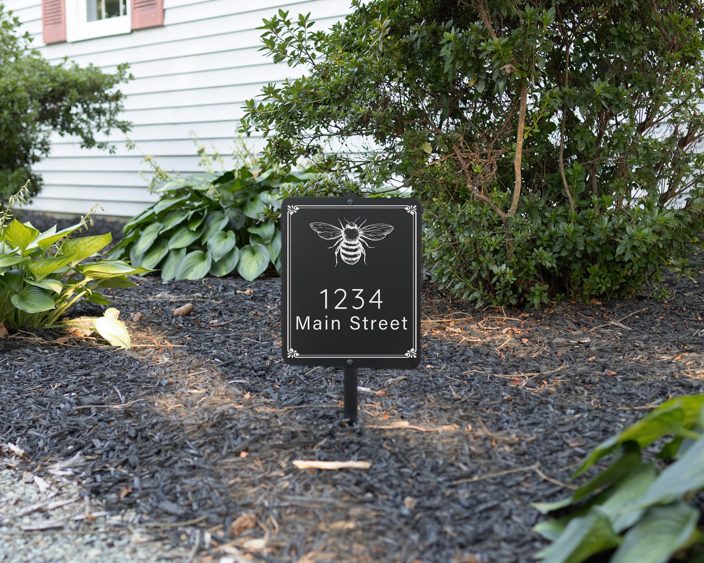 Custom Bumble Bee House Number Yard Sign with Stake