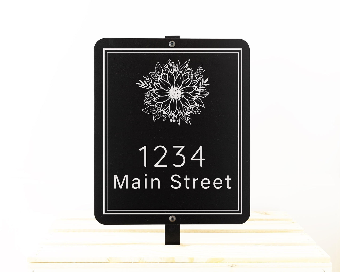 Custom Sunflower House Number Sign with Stake