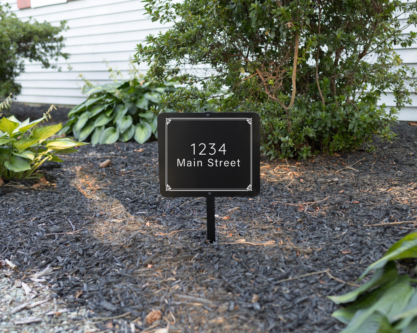 Custom Metal Address Sign with Stake