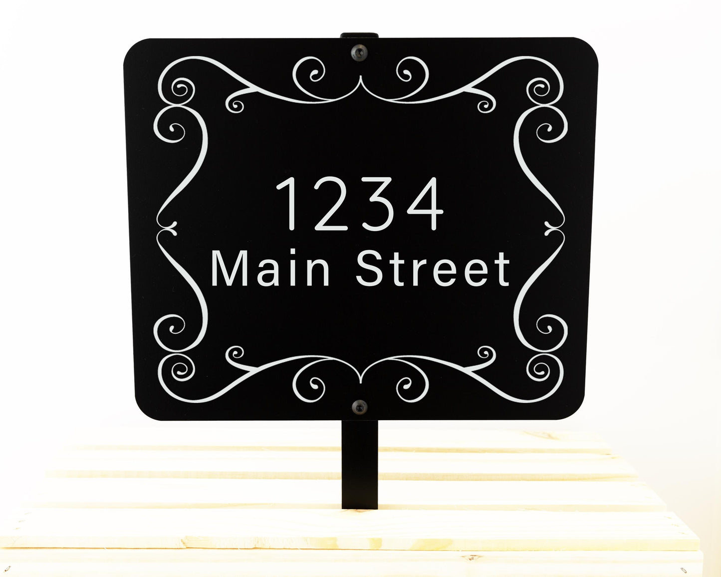 Personalized Black Aluminum Yard Sign with Stake