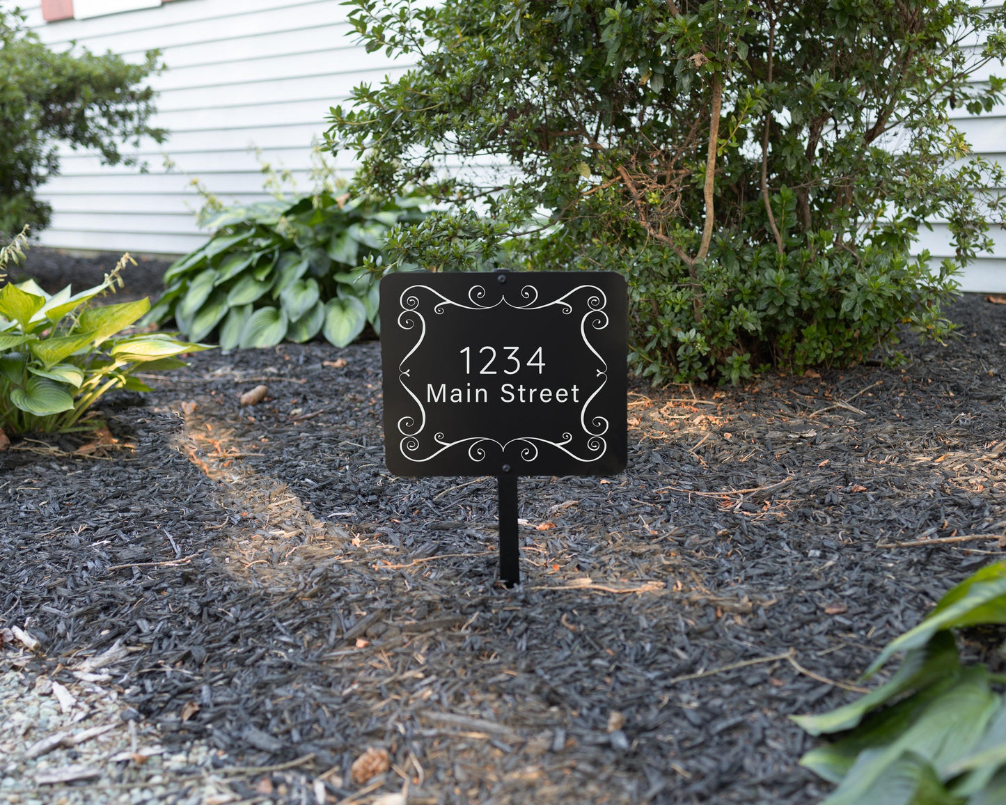 Personalized Black Aluminum Yard Sign with Stake