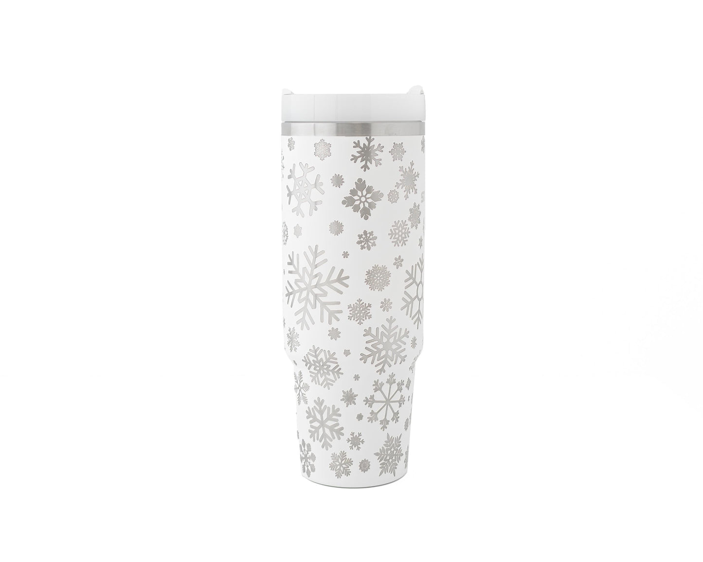 30oz Stanley Tumbler – Snowflake Engraved Winter Cup | Holiday Gift & Stocking Stuffer