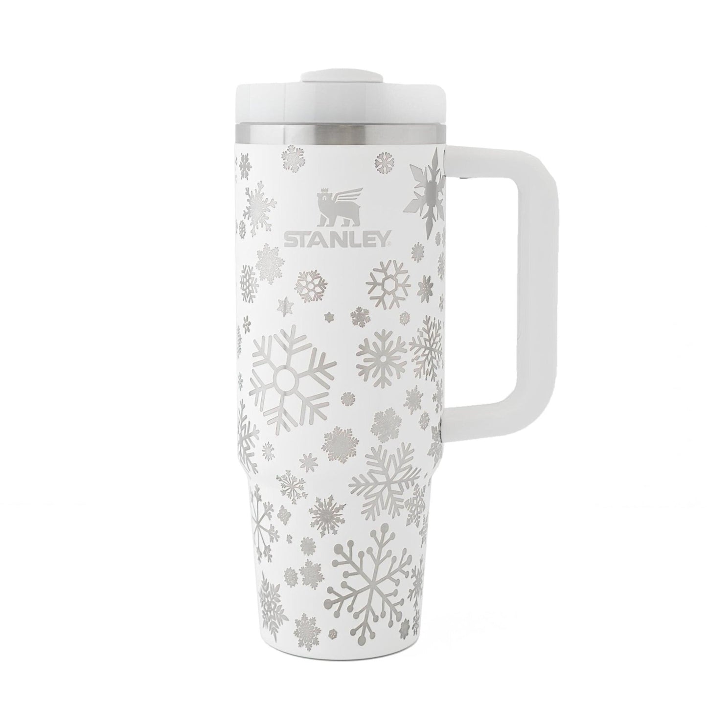 30oz Stanley Tumbler – Snowflake Engraved Winter Cup | Holiday Gift & Stocking Stuffer