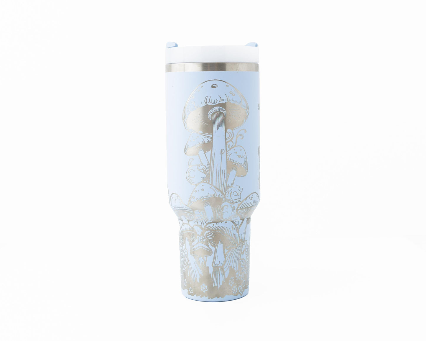 30oz Stanley Tumbler – Engraved with Mushrooms & Butterflies | Nature-Inspired Gift for Gardeners