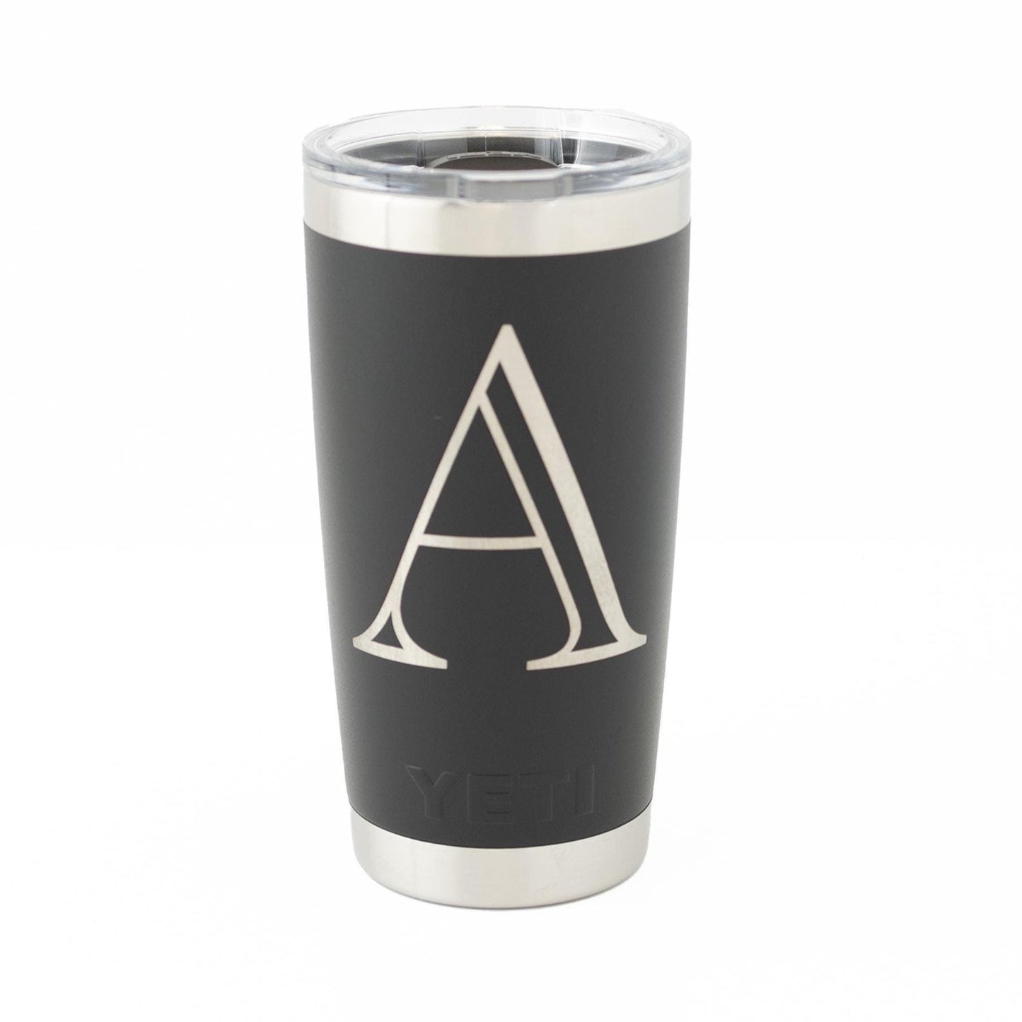 Custom Yeti Rambler 20oz Tumbler with Monogram Initial – Personalized Laser Engraved Gift
