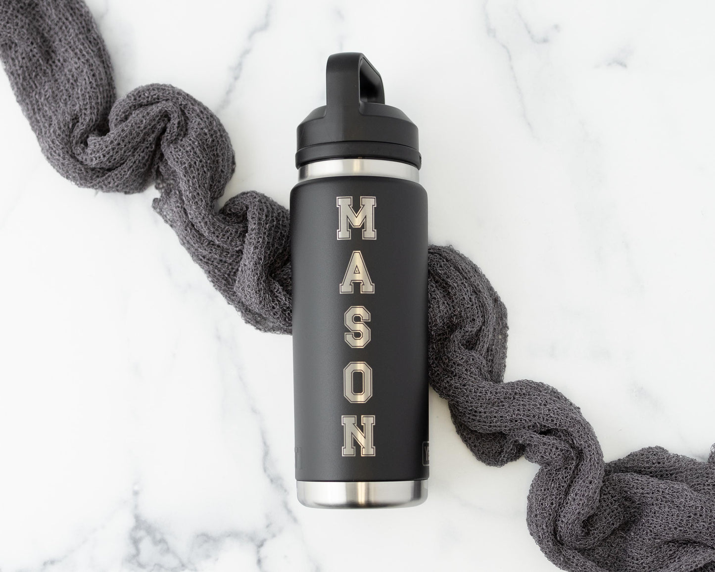 Personalized YETI Rambler 26oz Water Bottle Laser Engraved with Custom Name and/or Number