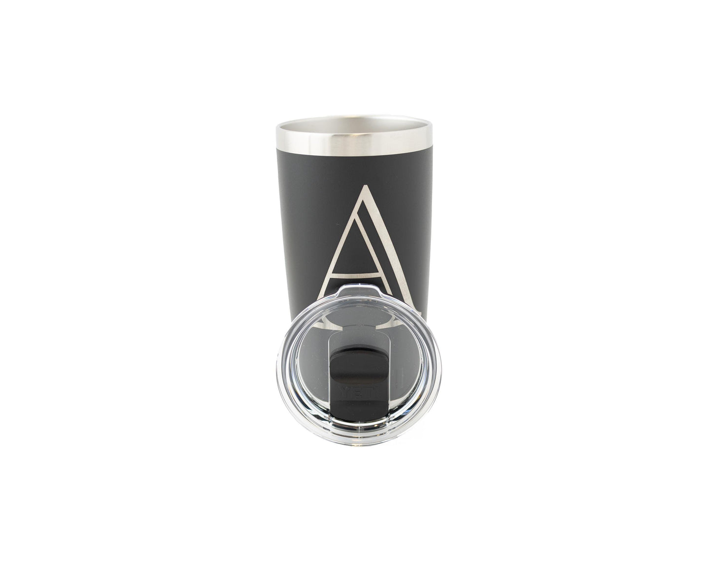 Custom Yeti Rambler 20oz Tumbler with Monogram Initial – Personalized Laser Engraved Gift