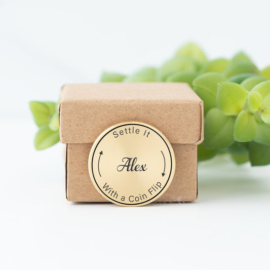 Custom Engraved Decision Coin – Personalized Brass Gift