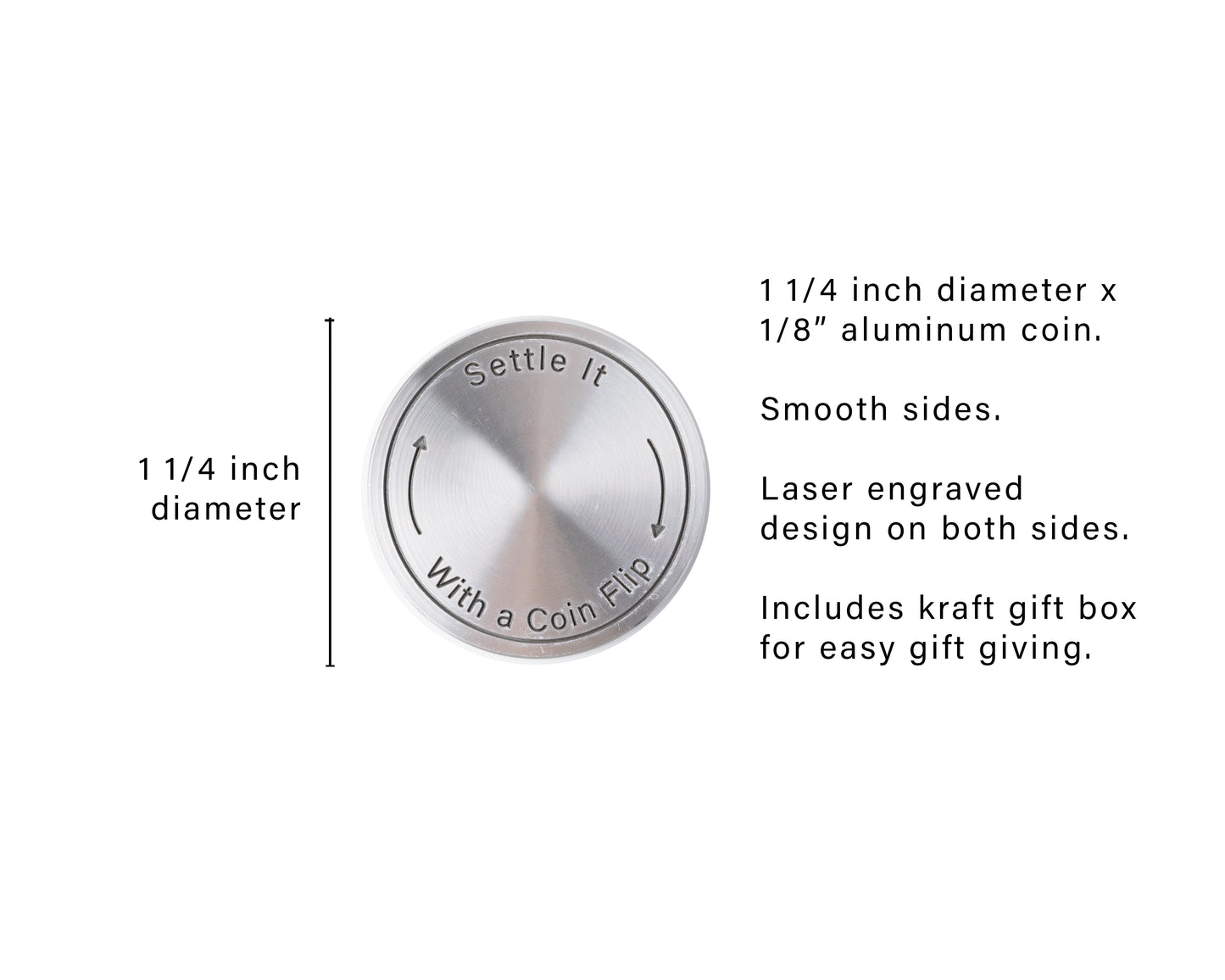 Custom Engraved Decision Coin – Smooth Edge Aluminum Gift