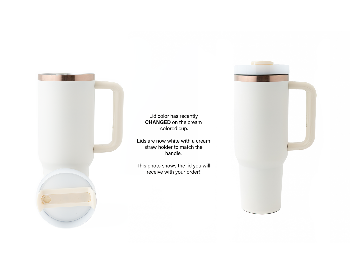 40oz Black or Cream Tumbler with Handle Laser Engraved with Bumble Bee and Honeycomb Design