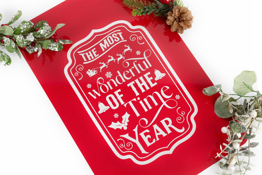 Christmas Metal Garden Sign – Engraved with "Most Wonderful Time of the Year"