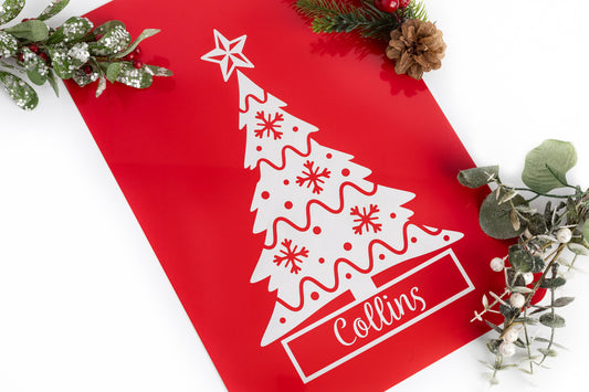 Personalized Metal Garden Sign – Engraved Christmas Tree Yard Flag