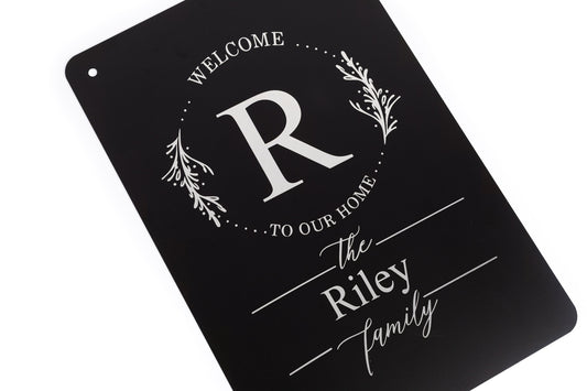 Personalized Metal Garden Sign – Family Monogram “Welcome to Our Home” Yard Flag