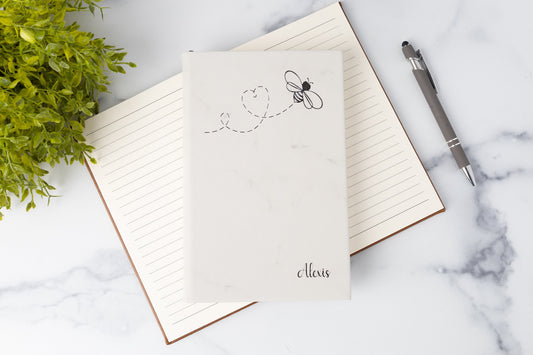 Custom Bumble Bee Notebook – Laser Engraved Leatherette Gift