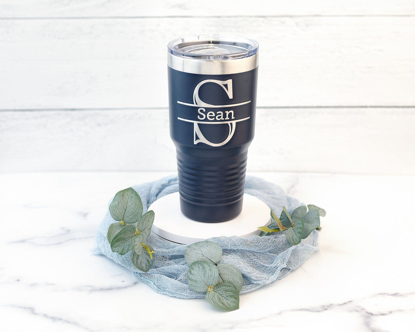 30oz Personalized Tumbler with Name & Monogram | Custom Stainless Steel Travel Mug